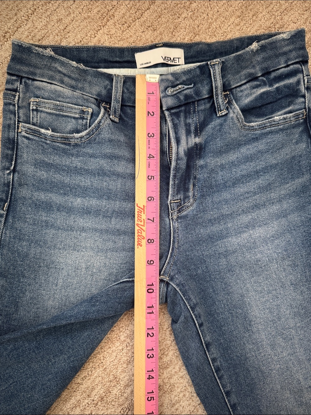 Vervet Mid Rise Crop Straight Jeans 28 - Picture 12 of 13